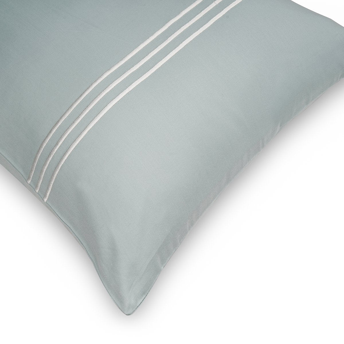 3 Stripes Frosty Green Cotton Sateen Bed Sheet by Veda Homes