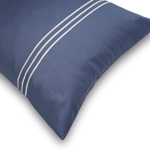 3 Stripes Moonlight Blue Cotton Sateen Bed Sheet by Veda Homes
