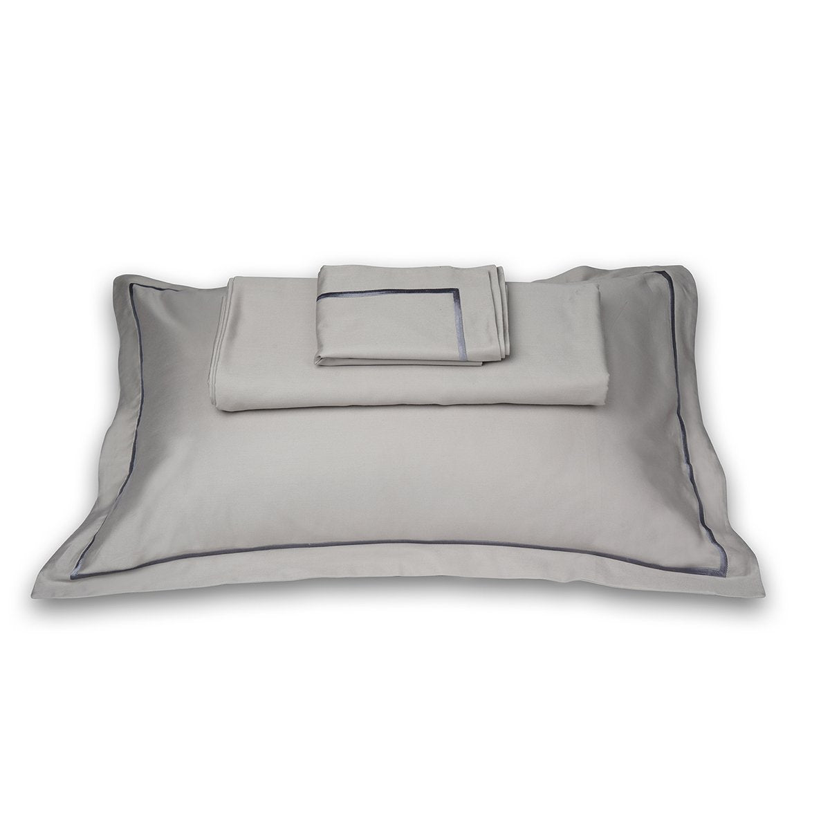 Beam Modern Grey Cotton Sateen Bed Sheet by Veda Homes - Home Artisan