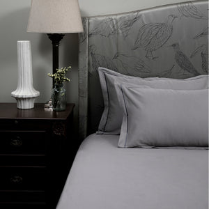 Beam Modern Grey Cotton Sateen Bed Sheet by Veda Homes