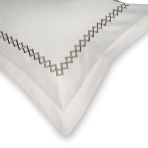 Cubes Cream Cotton Sateen Bed Sheet by Veda Homes
