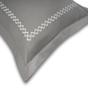 Cubes Modern Grey Cotton Sateen Bed Sheet by Veda Homes