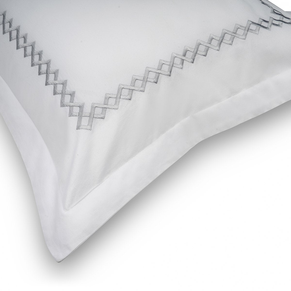 Cubes White Cotton Sateen Bed Sheet by Veda Homes