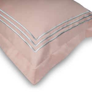 Parallel Coral Peach Cotton Sateen Bed Sheet by Veda Homes