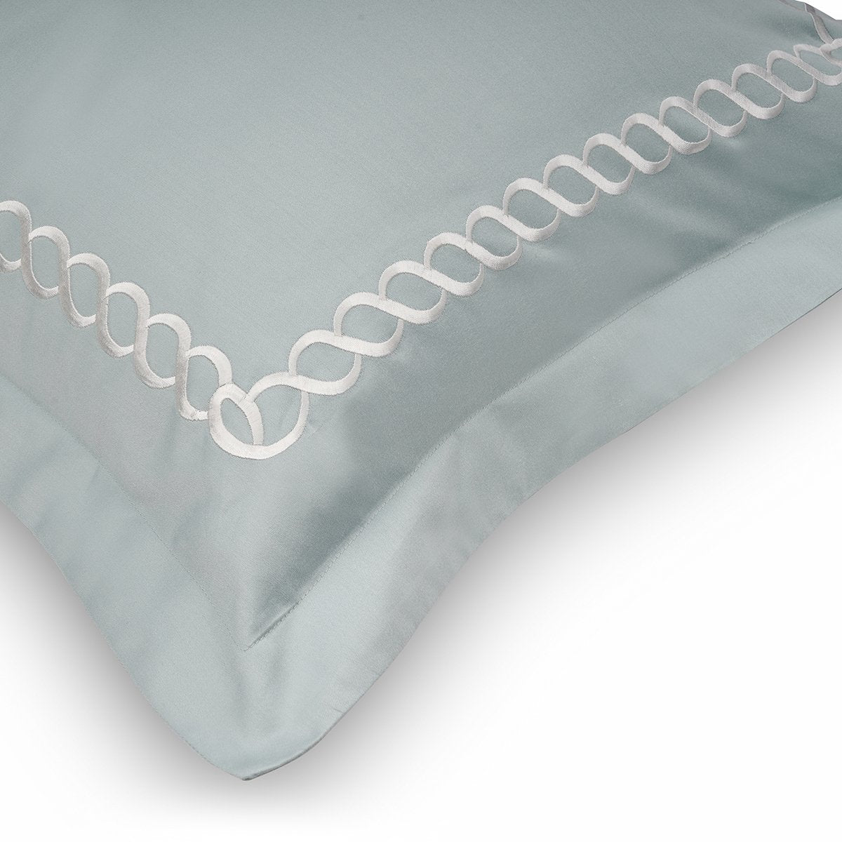 Petals Frosty Green Cotton Sateen Bed Sheet by Veda Homes