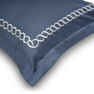 Petals Moonlight Blue Cotton Sateen Bed Sheet by Veda Homes