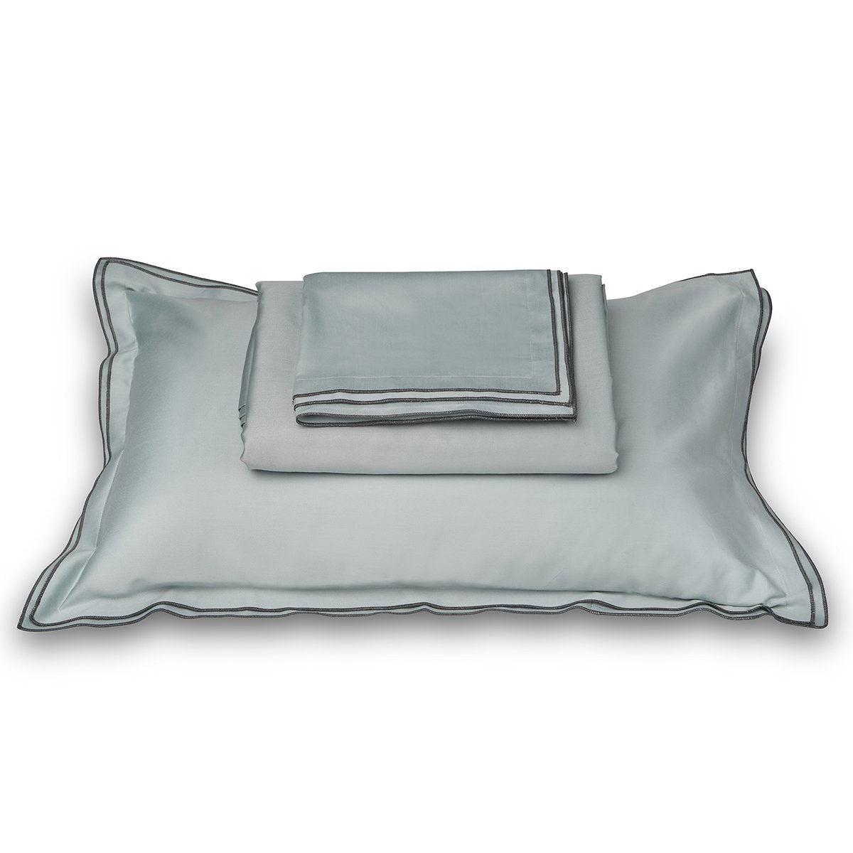 Waves Frosty Green Cotton Sateen Bed Sheet by Veda Homes