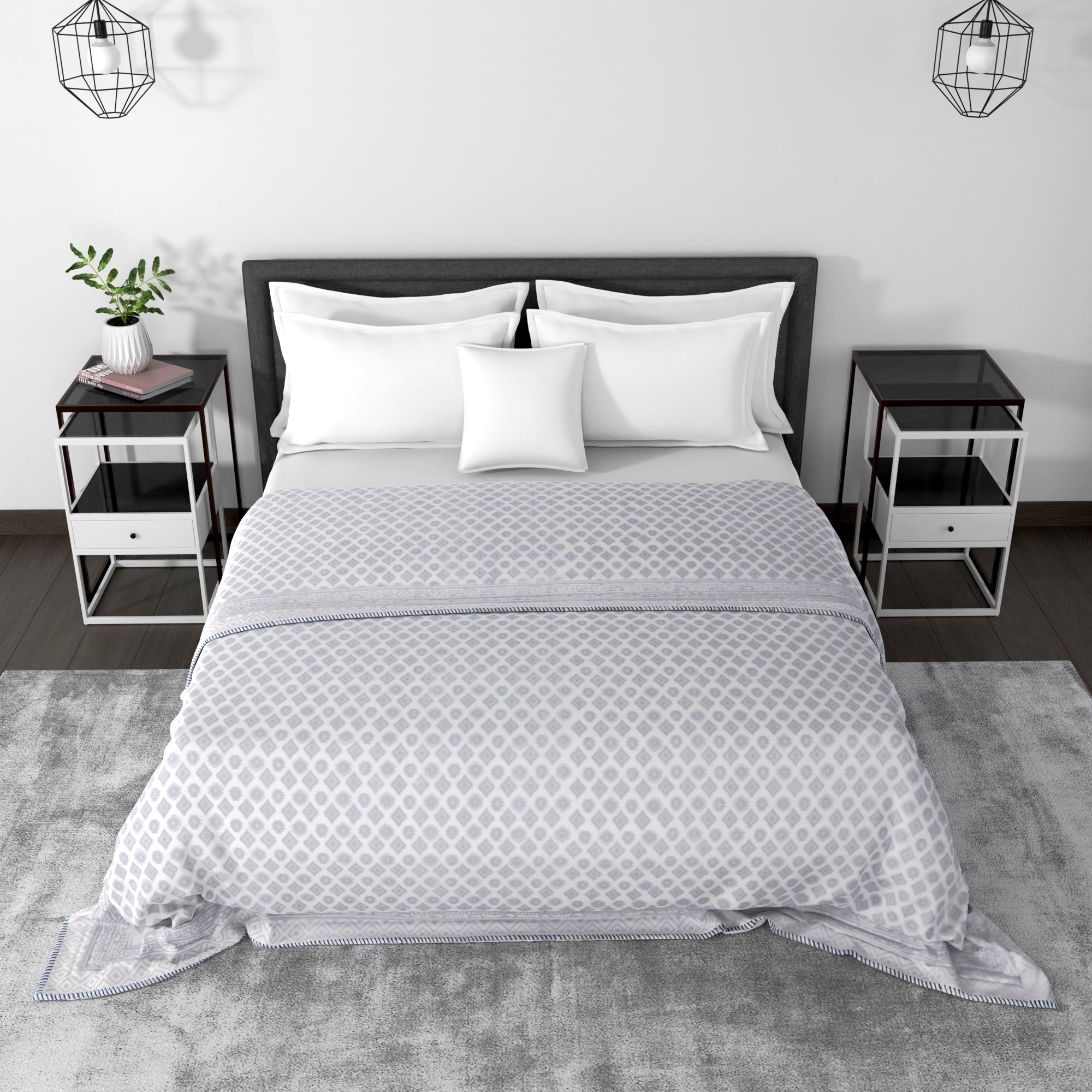 Bella Block Print Cotton Dohar - Home Artisan