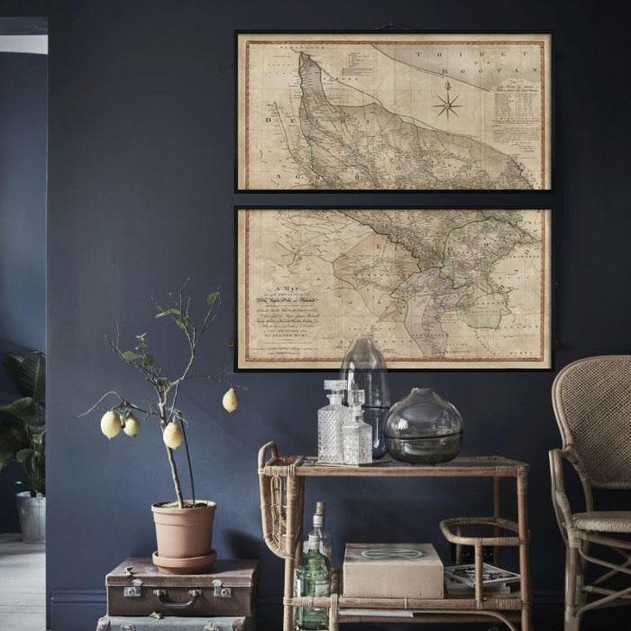 Large map of Delhi, Agrah, Oude and Ellahabad [1794] - Home Artisan